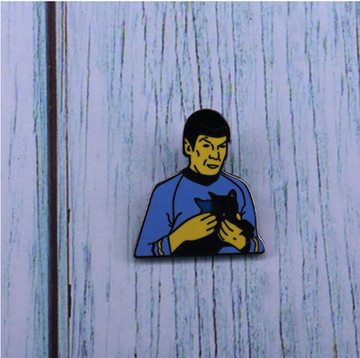 SPOCK W/CAT PIN-2 OR MORE PINS SHIPPING IS $5.49-SPEND $20 AND SHIPPING IS FREE