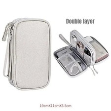 1Pc Travel Cable Organizer Bag Waterproof Double Layer Storage Pouch