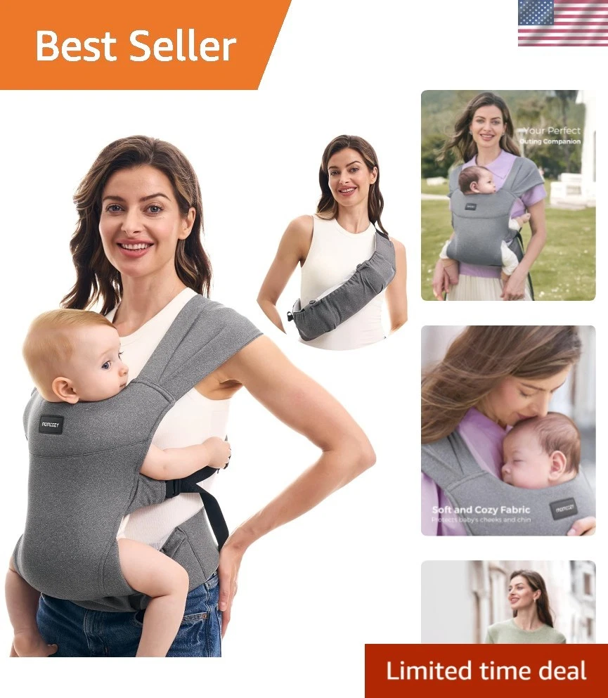 Convenient Foldable Baby Carrier - Perfect for Travel with Stylish Grey Finish