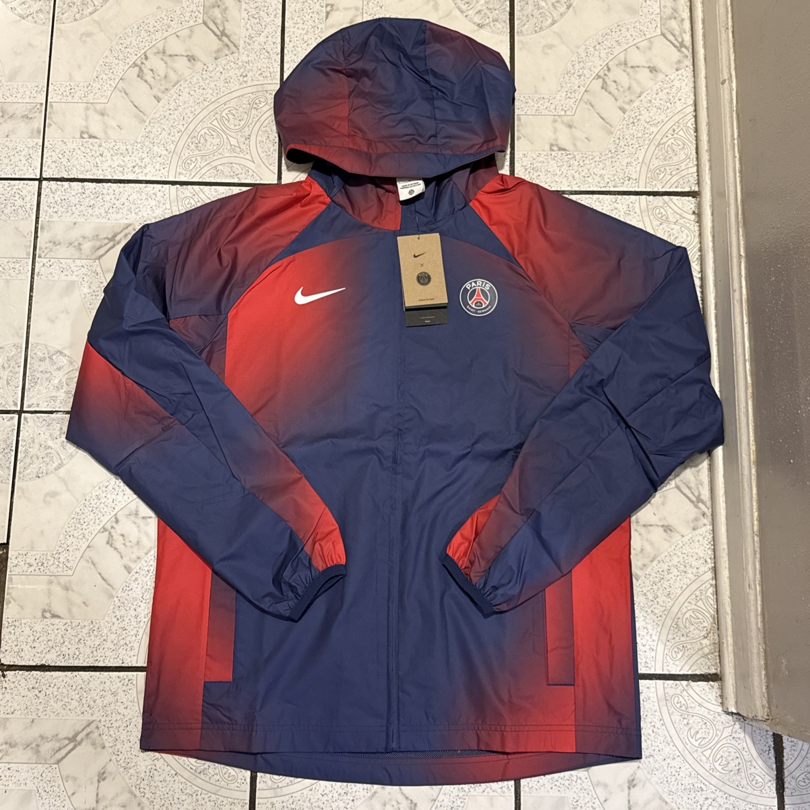 SACAI X NIKE Nuova giacca Nike PSG Paris Saint Germain gradiente AWF uomo taglia large DV5177 410
