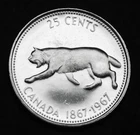 1967 25¢ silver coin that is UNC and MS in mint cellophane Gorgeous and flawless