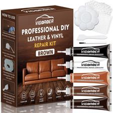Leather Repair Kit for Furniture and Car Interior Brown Vinyl and Leather Fix