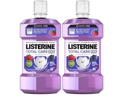 Listerine Smart Rinse Kids Alcohol-Free Anticavity 500 mL (Pack of 2), Purple