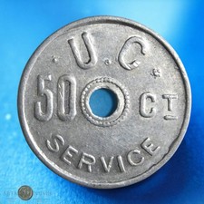 BELGIQUE - Jeton - Token - 50 Cents Union coopérative ouvrière de Liège, Alumini