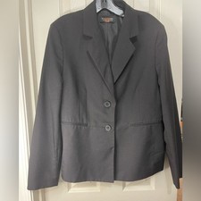 Evan Picone Black 2 Button Career Wear Academia Blazer size 12