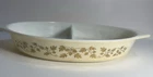 Vintage PYREX Gold Leaf Acorn Divided Casserole Dish! #963 Or 063