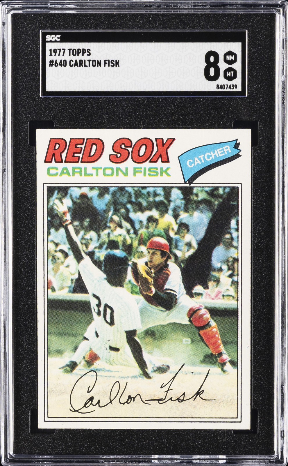 1977 TOPPS #640 CARLTON FISK SGC 8