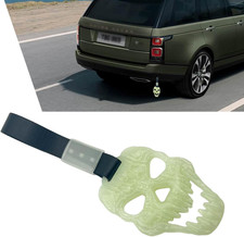 Skull Car Drift Charm, Front Rear Bumper Warning Ring with Handle Strap, Horror