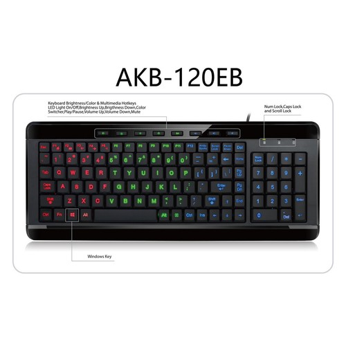Adesso SlimTouch 120 AKB-120EB Keyboard USB black - Picture 8 of 9
