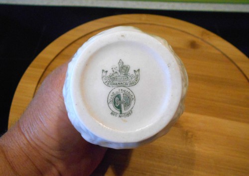 Belleek Lotus Pattern Bone China Sugar & Creamer 4th Mark 1946-1955 - Picture 7 of 7