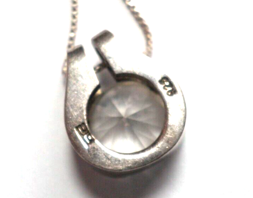 OTC Sterling Silver 3 Carat CZ Solitaire Split Bezel Setting Pendant Necklace - Picture 5 of 6