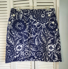 Talbots Navy Blue Floral Mini Skirt Nautical NWOT Women's size 8