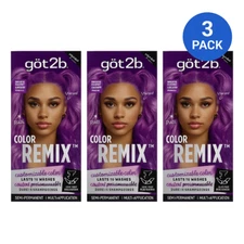got2b Color Remix Purple Punch Hair Dye Semi-Permanent 3 Pack New