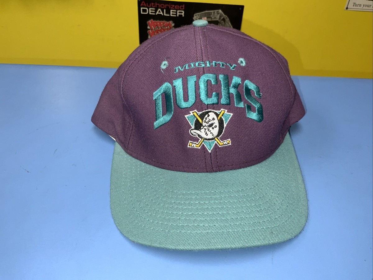 90s　ヴィンテージ　マイティーダックスキャップ　アイスホッケー　NHL Vintage 90s Mighty Ducks NHL Hockey Cap Snapback Hat Made in
