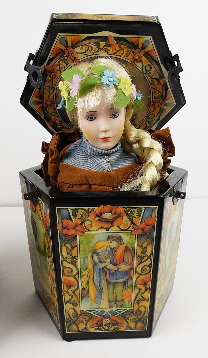 Enesco Long Ago & Far Away Rapunzel Musical Jack In The Box - Fur
