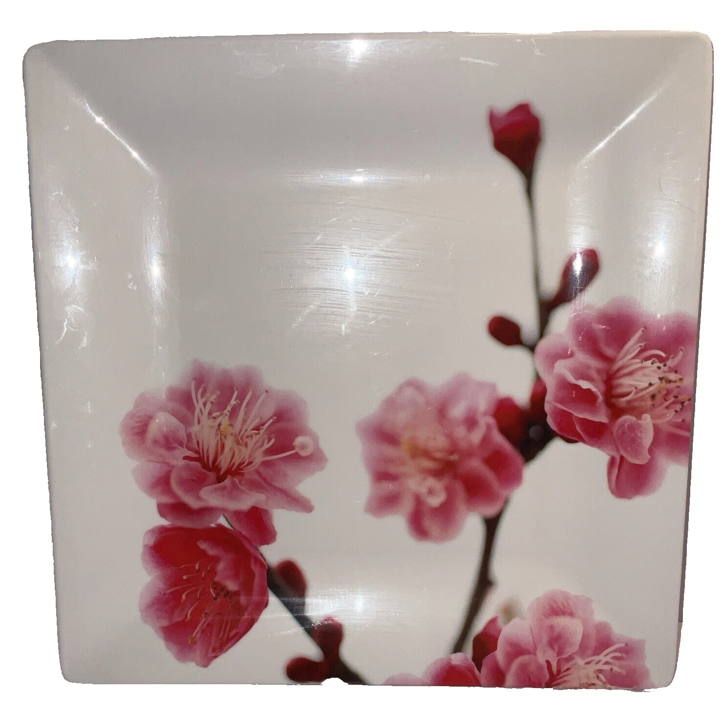 Platos de Vajilla Floral Melamina blanca