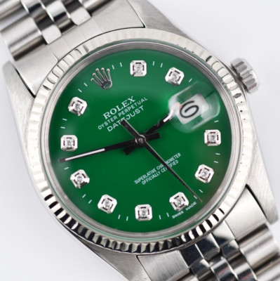 Rolex Datejust 16014 Green Diamond Dial 36mm Watch 18K Gold / Steel Jubilee