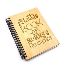 Personalised Recipe Book With Wooden Cover Engraved NB-3