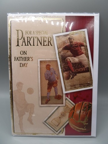 FATHERS DAY CARD TO MY PARTNER MODERN TRADITIONAL DESIGN COLOUR INSIDE - 第 1/2 張圖片