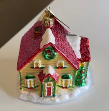 Old World Christmas Glass Blown Ornament Christmas Cottage 20132 NWT