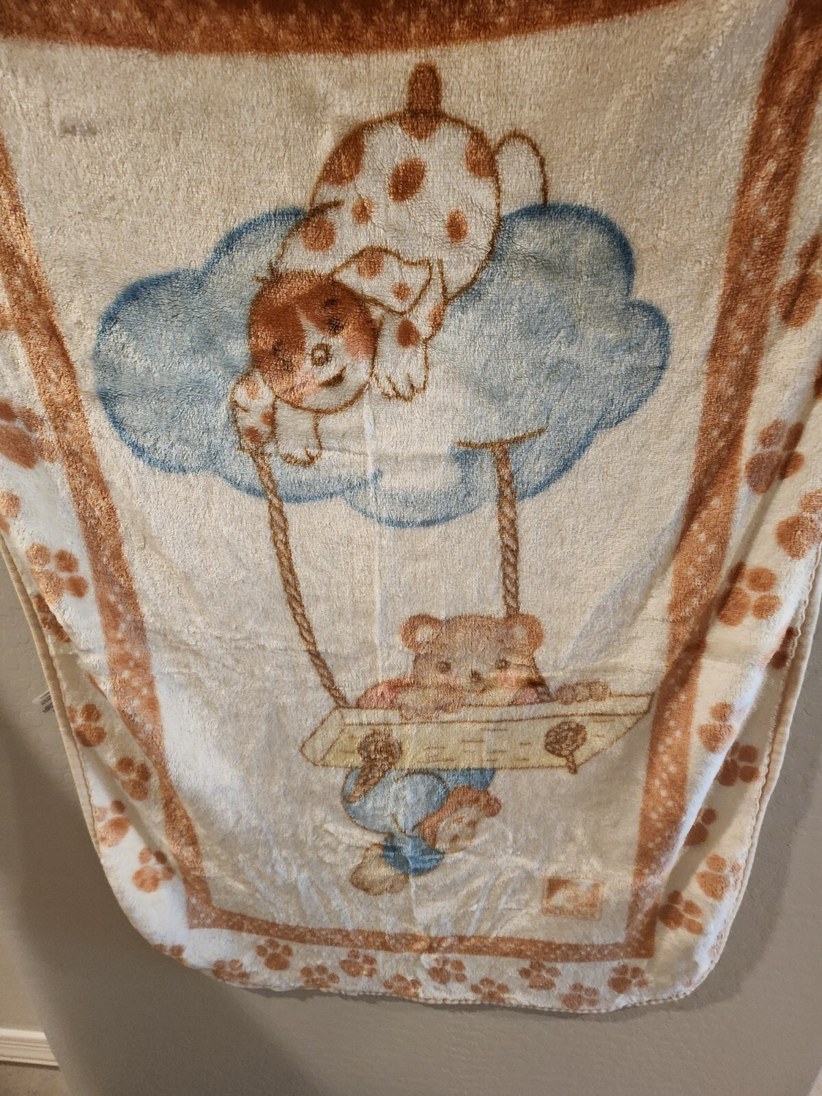 Vintage Novatex Baby Teddy Bear and Dog Swing Plush Blanket eBay