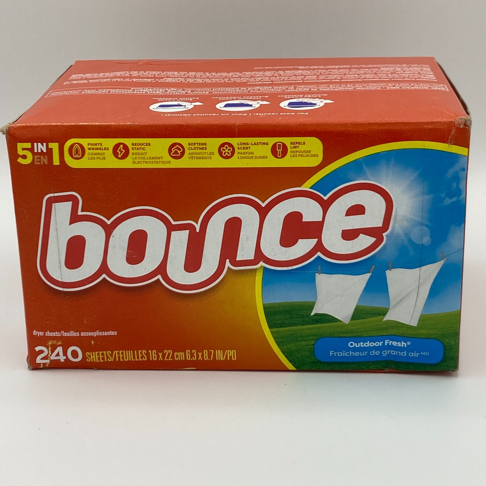 Bounce Dryer Sheets, Outdoor Fresh, 240 Count, Laundry 240 Count (Pack of 1) 