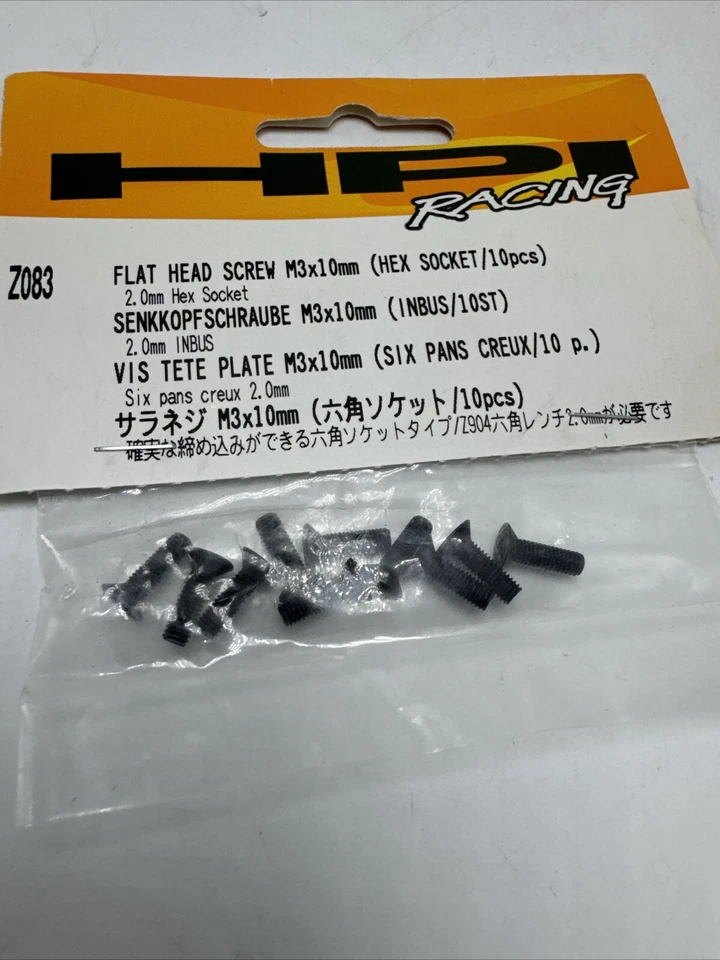 HPI Racing #Z083 Flat Head Screw M3 x 10mm Hex Socket New In Package - Image 4 of 4