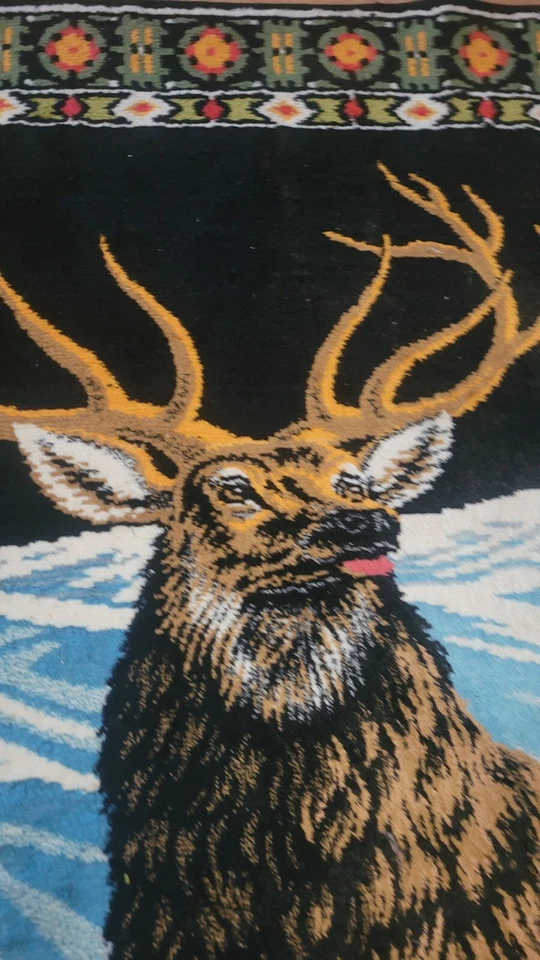 Tapiz alfombra caza ciervos 6fx4.5f grandes colores audaces rústico... Foto 4 de 4