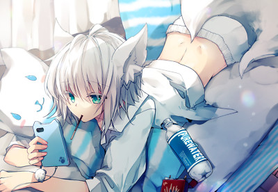 Anime girls digital art artwork portrait 2d numi fox Play Gaming Mat Desk