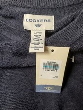 DOCKERS Men's Long Sleeve Pullover Sweater Dark Blue Argyle Size S NWT MSRP 55