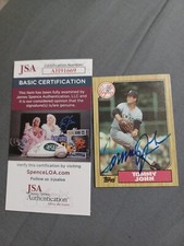 TOMMY JOHN 1987 Topps # 236 autographed signed card NEW YORK YANKEES 87 JSA