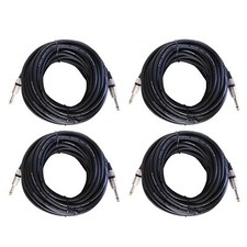 4-Pack 50ft 1/4" 6.35mm Male to 1/4" 6.35mm Male Cables Instrument Audio Mono