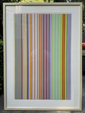 Gene Davis Original Print Sreenprint Stripes Vertical Color Field Abstraction