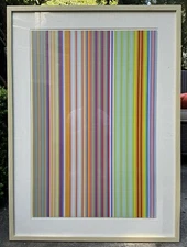 Gene Davis Original Print Sreenprint Stripes Vertical Color Field Abstraction