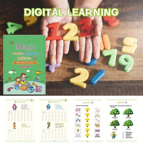 11/23Pc Magic Practice Copybook Book Set Number Writing Preschooler Reusable Pen - Picture 24 of 25