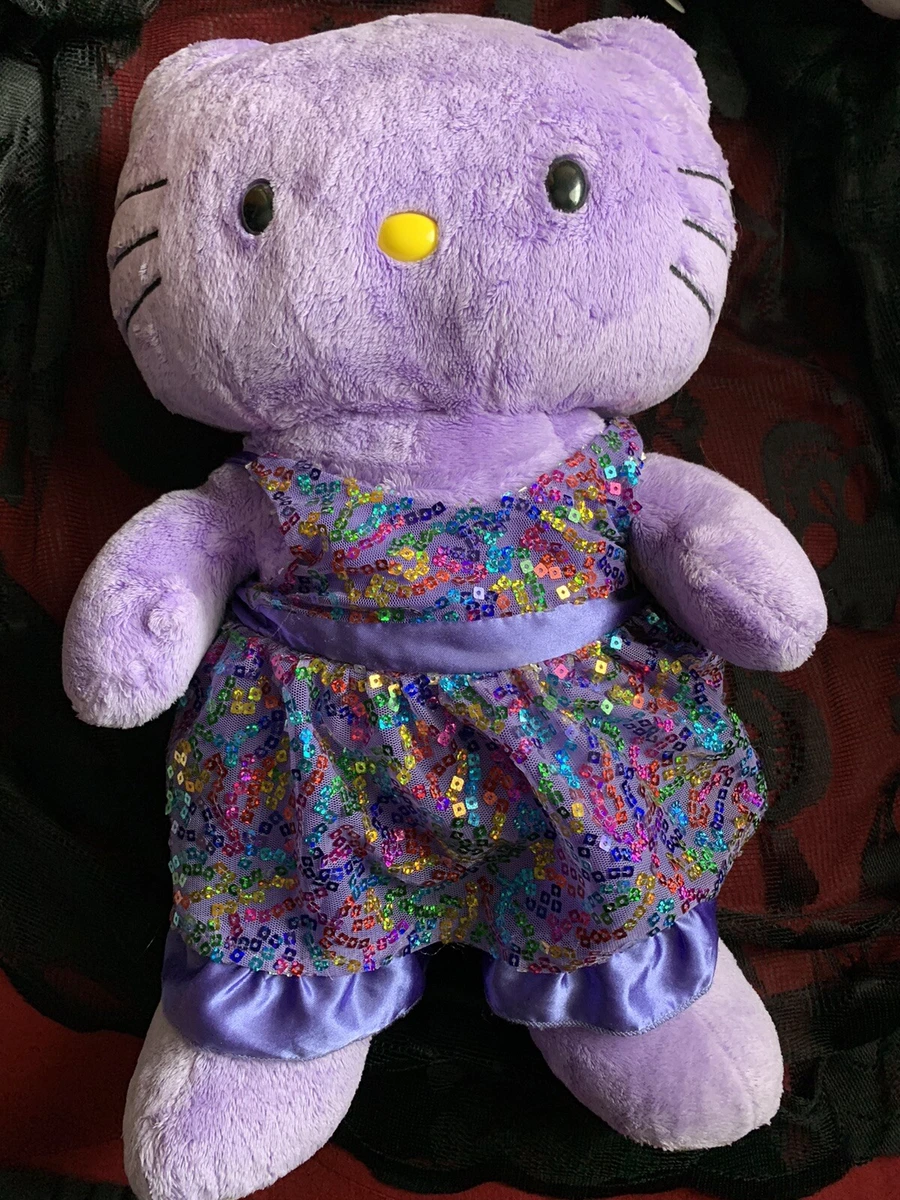 Hello Kitty Sanrio Purple Build A Bear Love Sequin Dress 19”