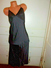  99 Victoria's Secret black satin  beaded long chemise XL