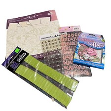 Scrapbook Embellishments Lot Letter Stickers Paper Pages Pack Perfectly Pleated