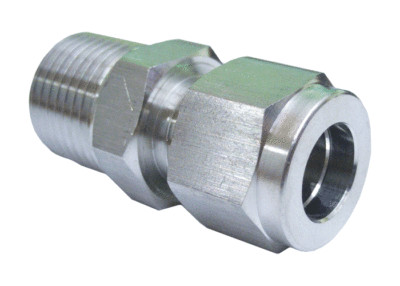 1/2'' Compression x 1/2'' National Pipe Thread Tapered (NPT) Stainless Steel