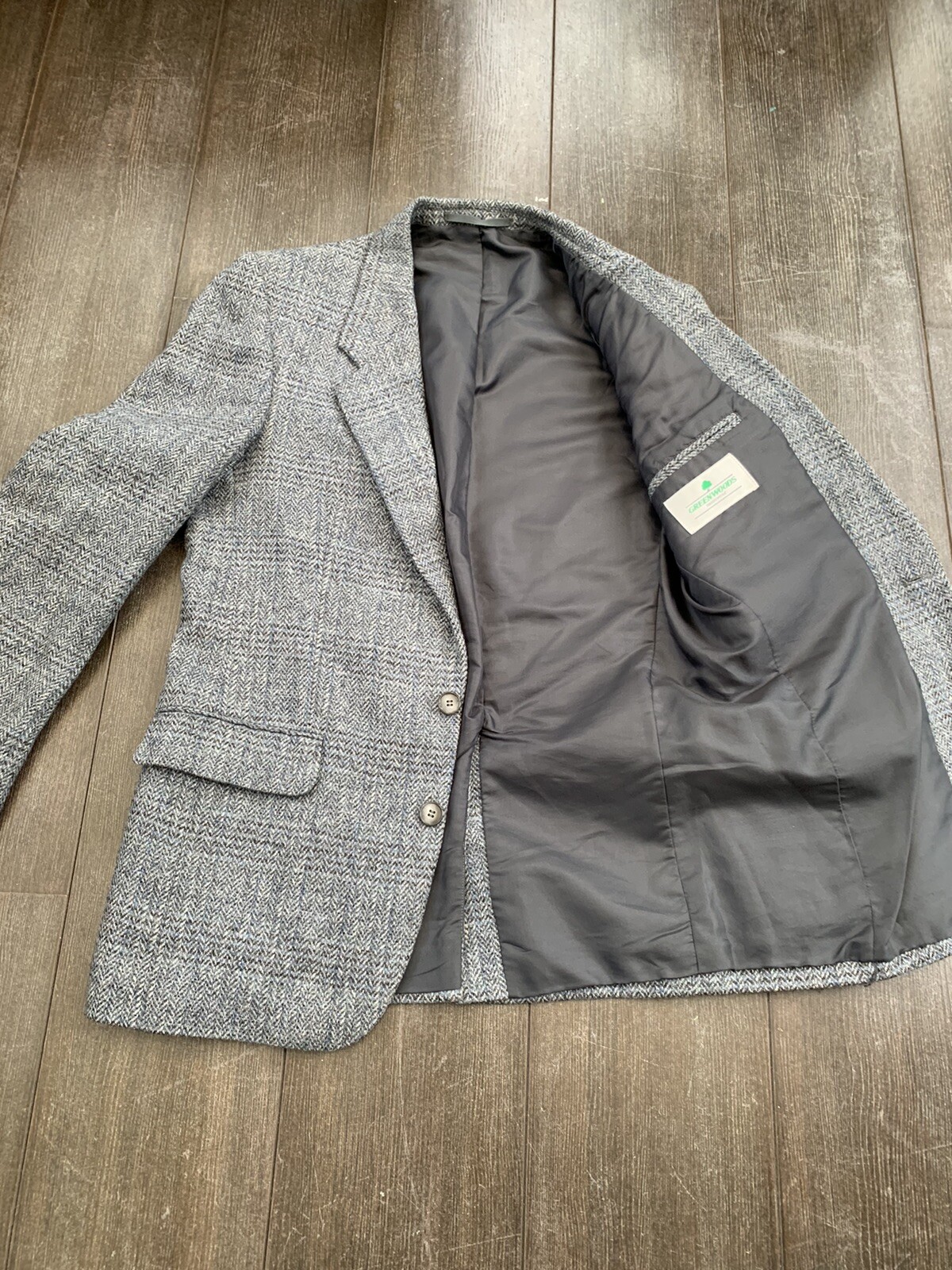 True Vintage Greenwoods Grey Tweed Jacket size 38 - 40R VGC image 2