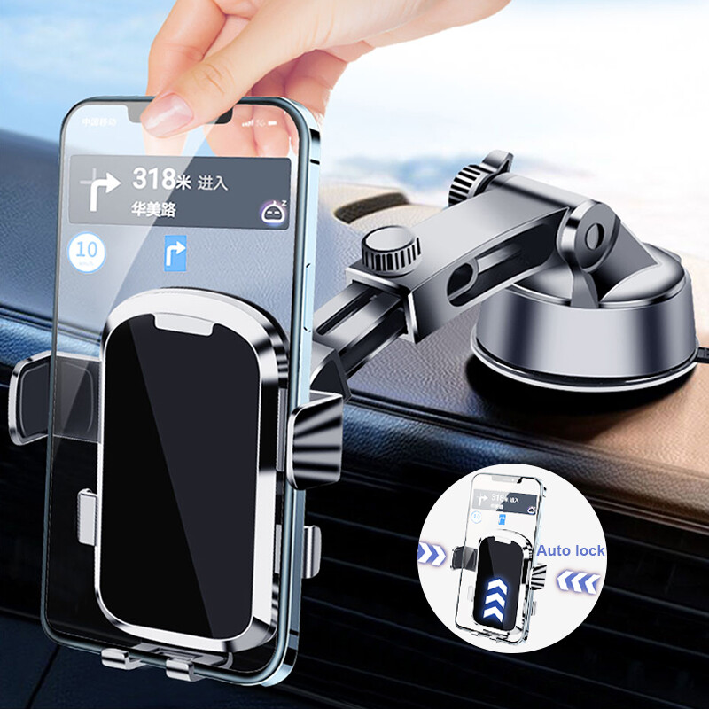 Car Phone Holder Dashboard Windshield Phone Mount Universal for iPhone Samsung-image