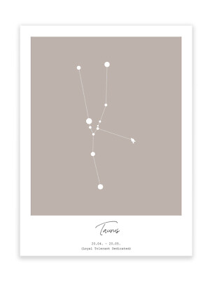Kunstdruck Sternzeichen Taurus Stier Poster Astrologie Bild Druck Motiv
