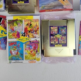 NES Lot of 3 Codemaster Camerica Games 4 Quattro Mig 29 Gold Silver Cart Tested