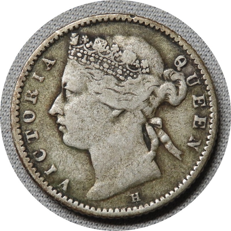 elf Straits Settlements 10 Cents 1882 H  Victoria