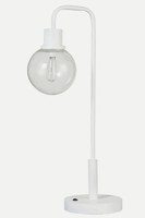 Tischlampe Kugel Tischleuchte Glas Batterie Weiß