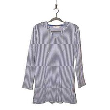 VINEYARD VINES 98 Long Sleeve Striped Hooded Tunic Blue/White Small