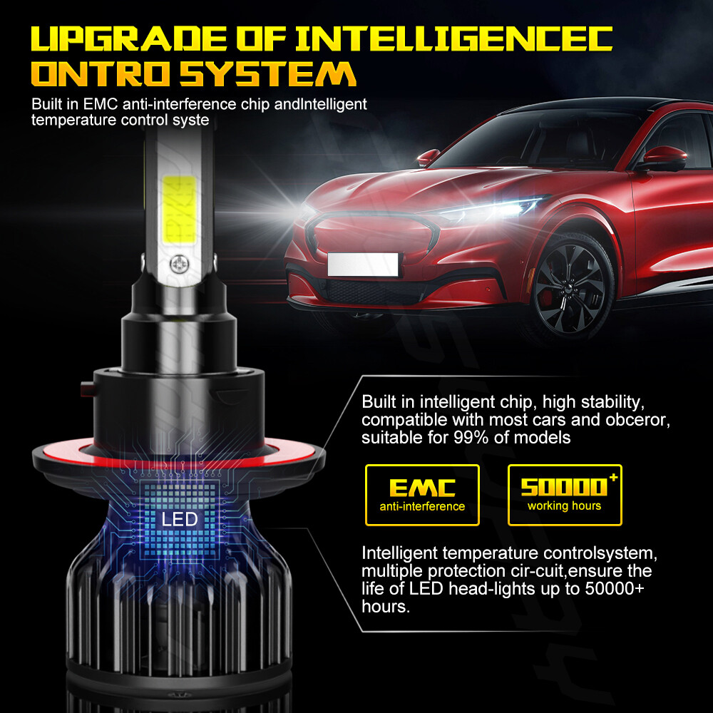 H13 9008 LED 24000LM Headlight Conversion Kit Hi/Lo Beam Bulb 6500K Xenon White
