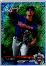 2017 Bowman Chrome Prospects Blue Shimmer Refractor /150 Felix Jorge #BCP166