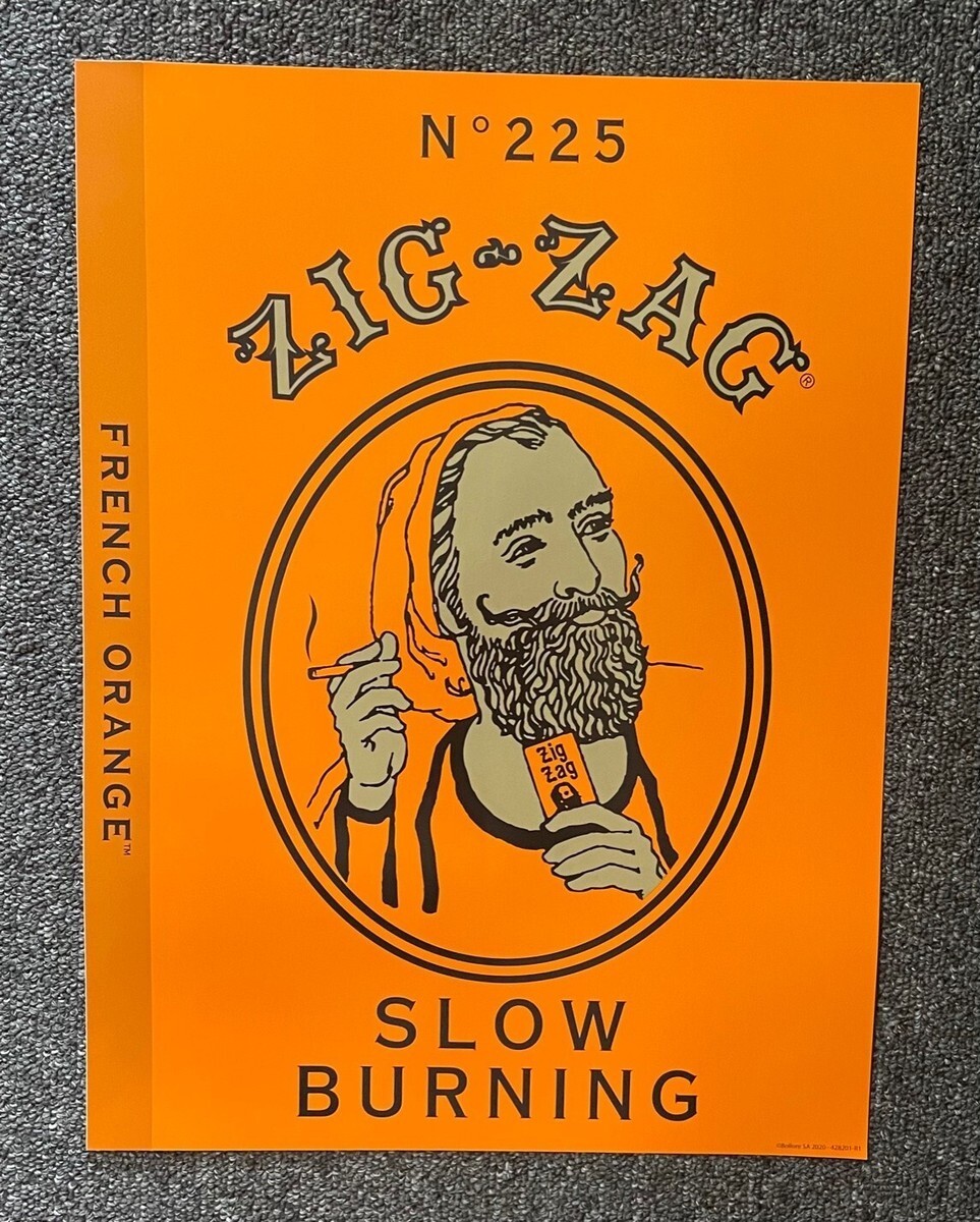 ZIG ZAG No 225 French Orange Slow Burning Rolling Paper Sticker 16