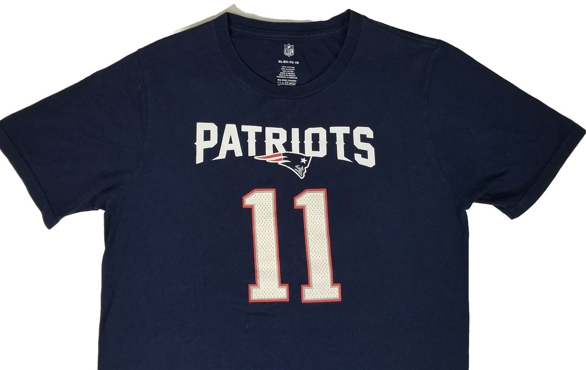 New England Patriots JULIAN EDELMAN #11 Navy Blue T-Shirt Youth